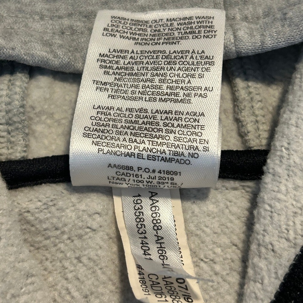 Adidas Boys Gray Pullover Hoodie Sweatshirt Size Large 14/16 Heather Gray 1518 - Picture 8 of 11